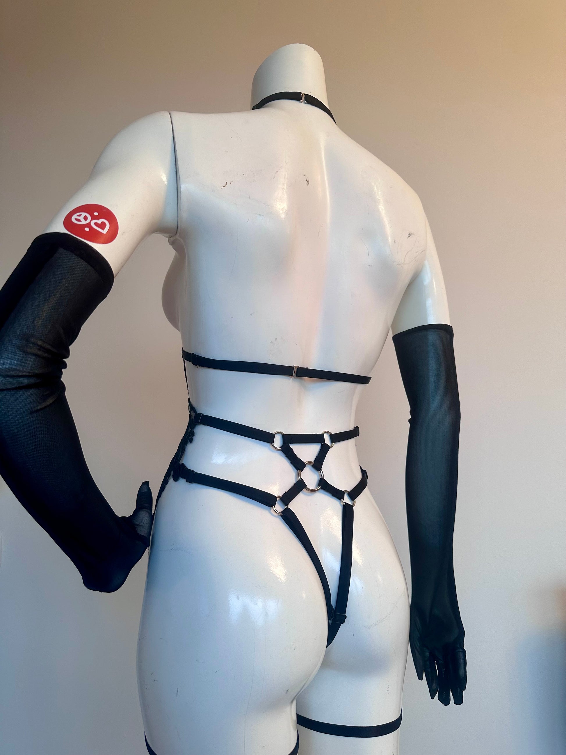 Celine black lace playsuit