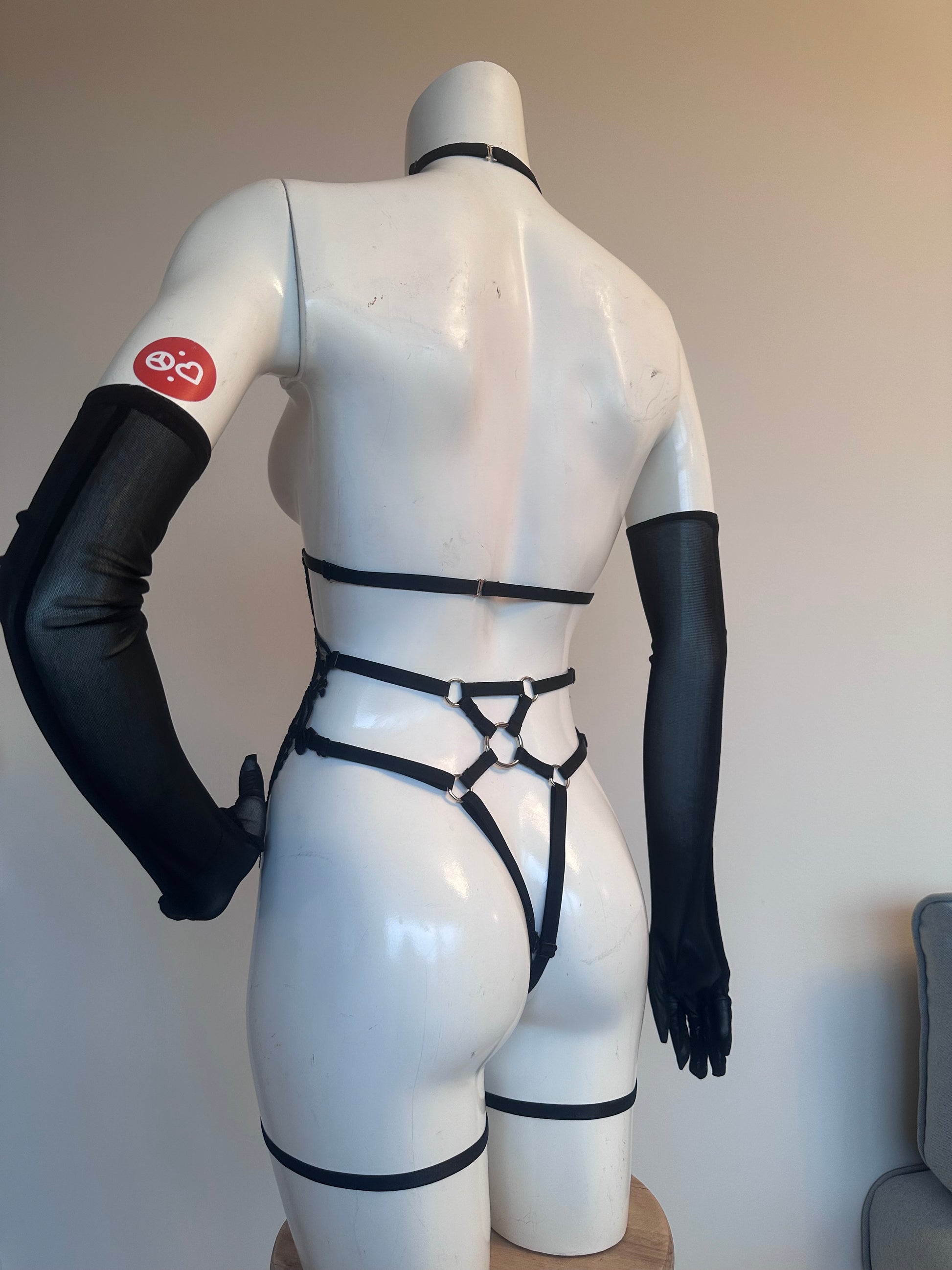 Celine black lace playsuit