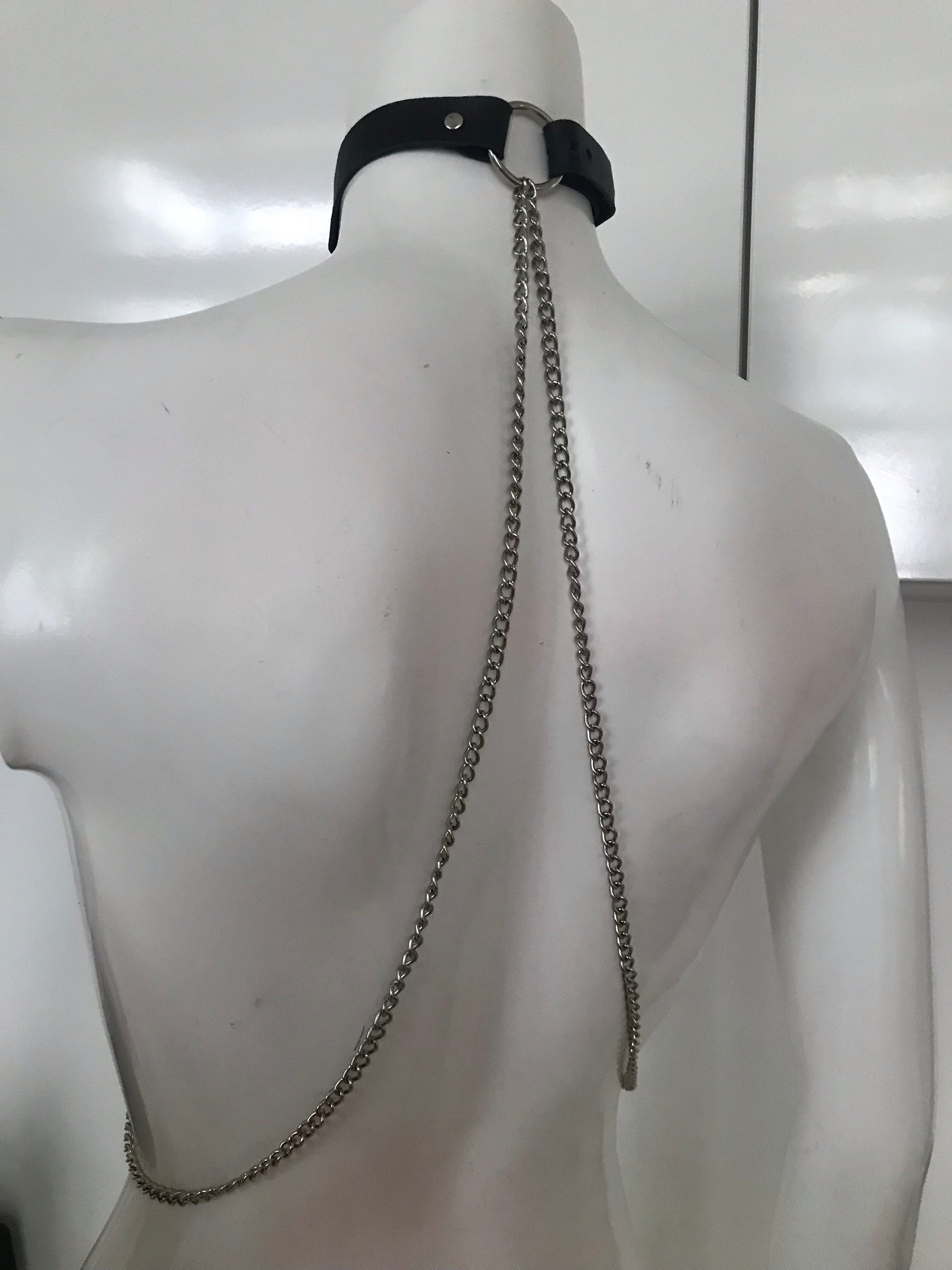 Alexia Leather Choker - Amoreze, Leather collar Leather choker necklace Gothic leather choker Leather choker with spikes Handmade leather choker