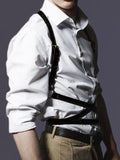 Artisan leather harness for men - front view