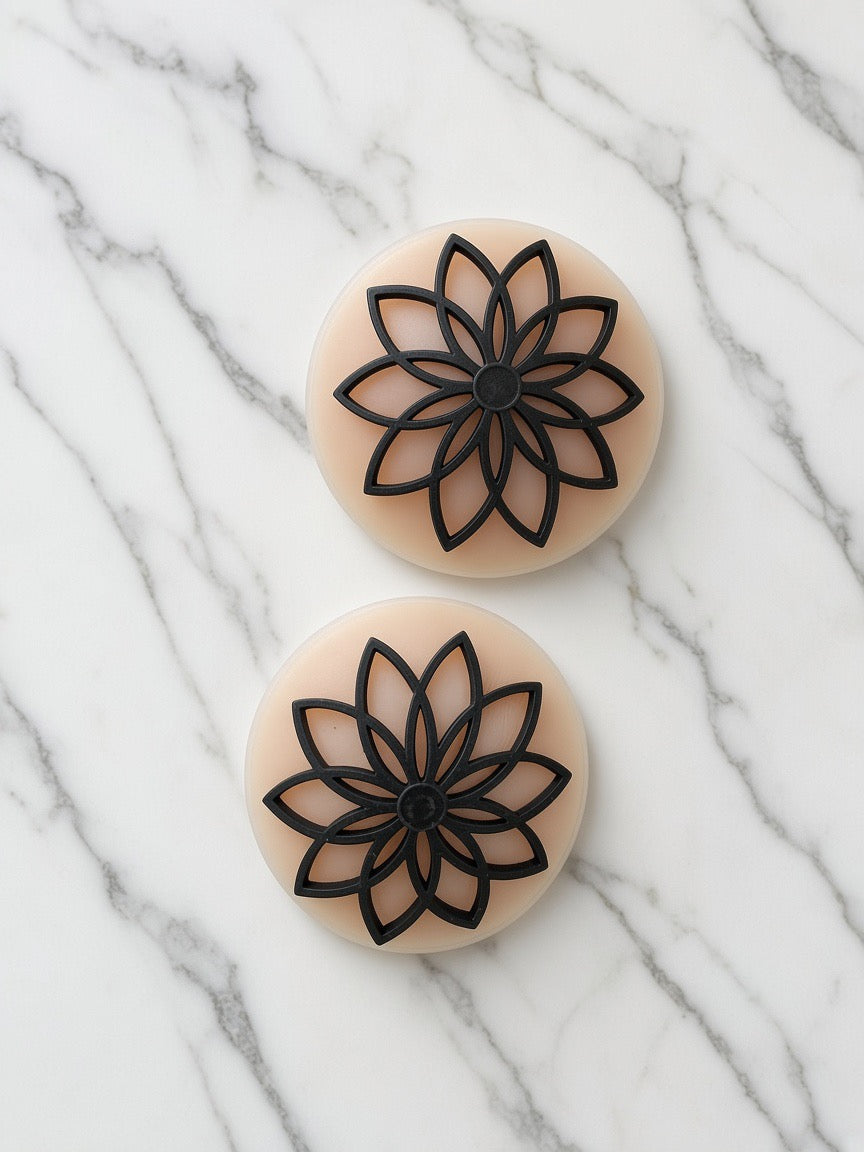 Black Petal Silicone Nipple Pasties – Reusable