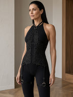 Celine black lace playsuit
