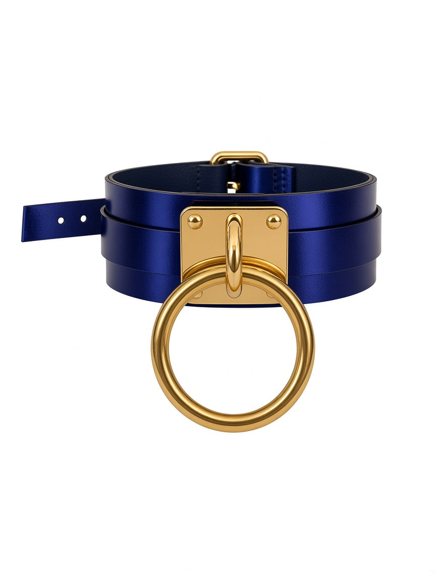 Gladiola leather choker with hanging ring