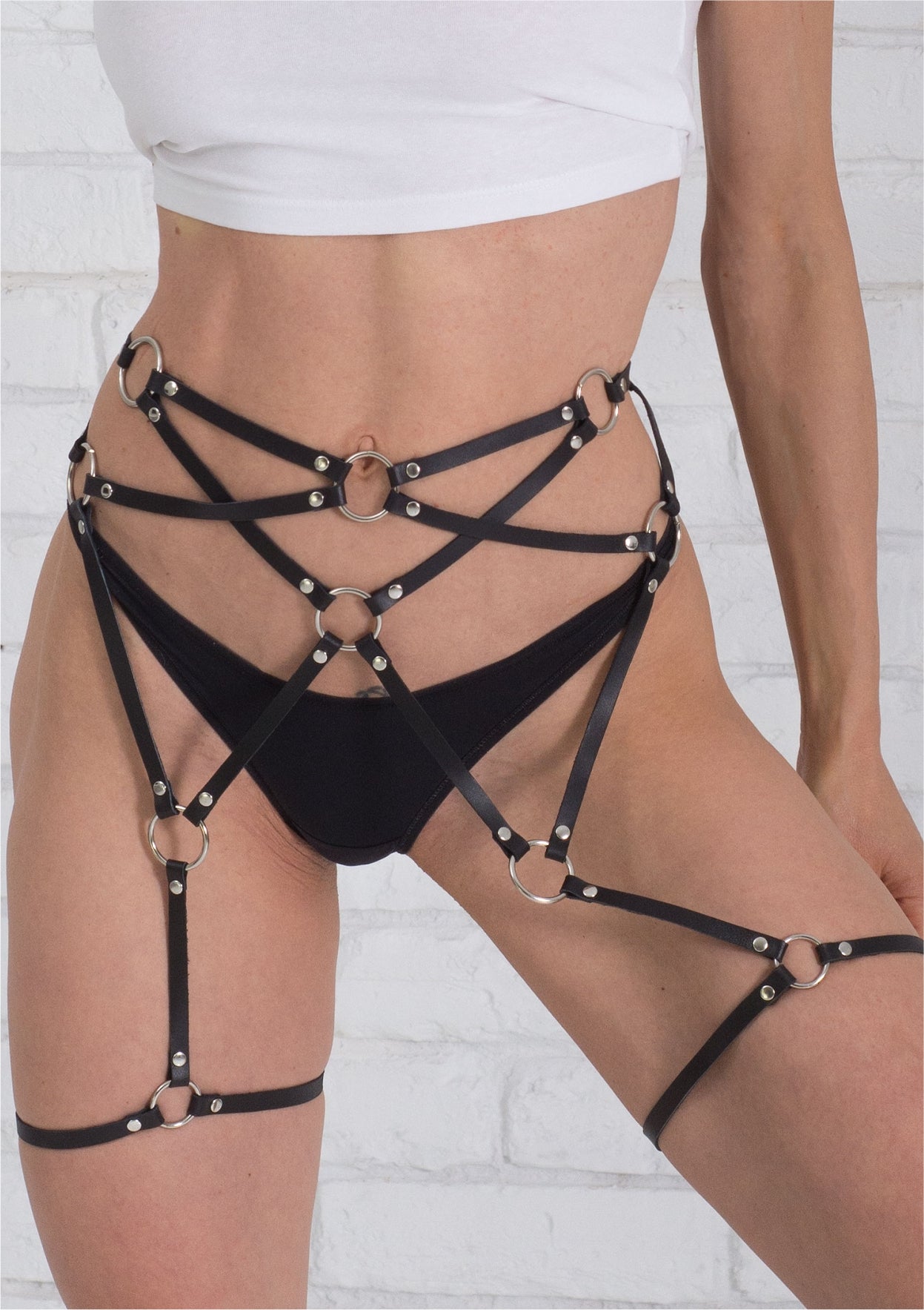 Prelude Leg Garter Harness - German leather lingerie | Amoreze AMOREZE Prelude Leg Garter Harness - German leather lingerie | Amoreze AMOREZE