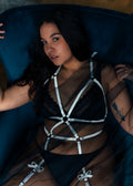 Brielle leather playsuit with pearls : bridal collection - Amoreze