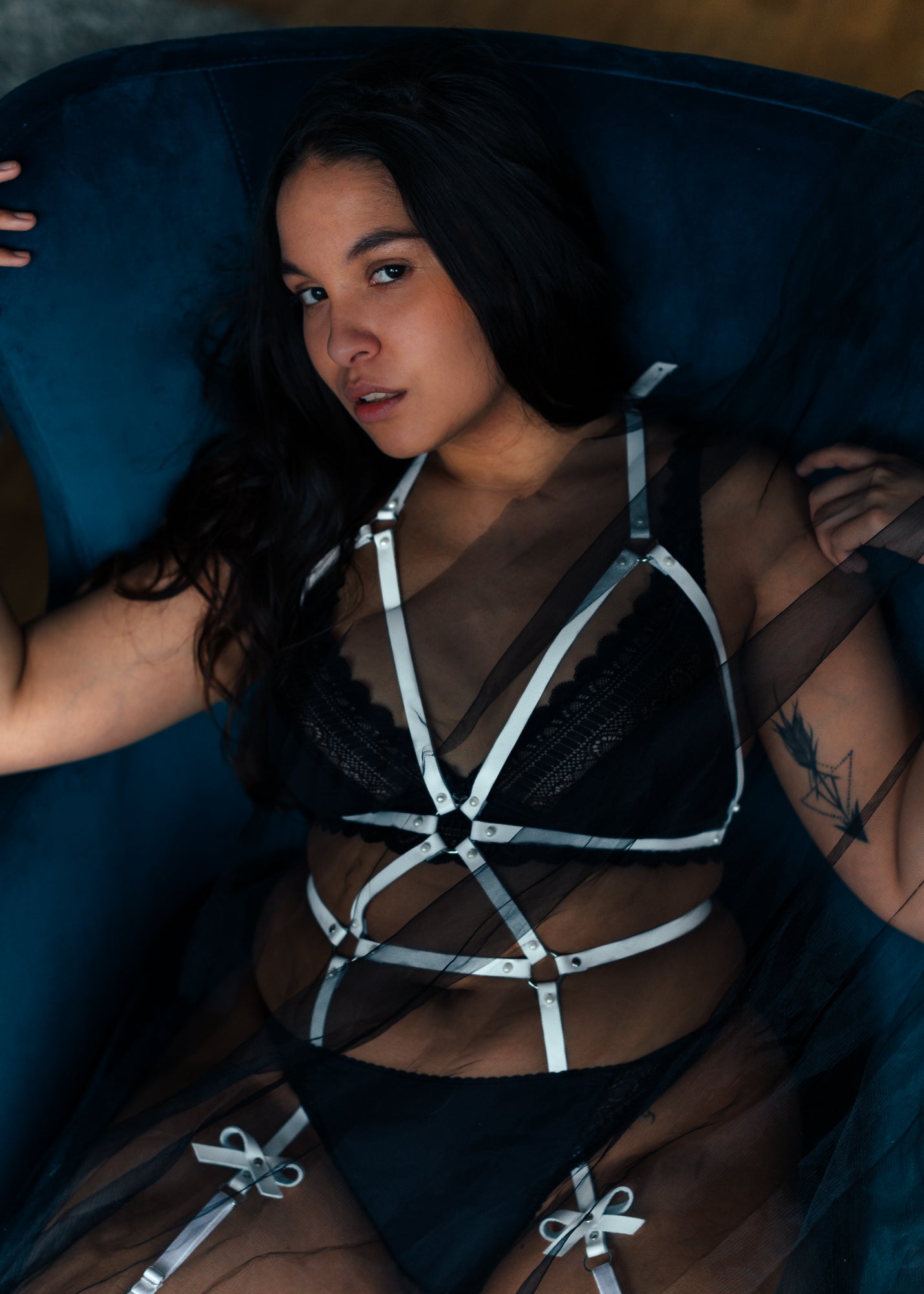 Brielle leather playsuit with pearls : bridal collection - Amoreze