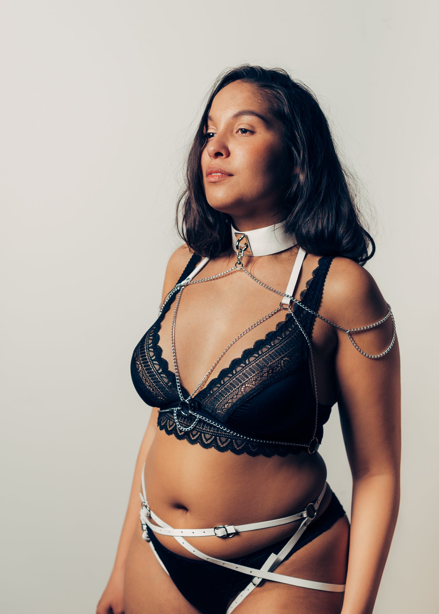 Tiana leather harness, set of 3: bridal collection - Amorezeharness damen, leder harness damen ,harness damen body, harness damen oberkörper ,body harness frauen ,leder harness ,harnisch ,frauen leder harness ,damen body leg harness strumpfband leder ledergeschirr ,frauen harnisch, leather harness,garters belts ,  Leg garters German lingerie for women Full bodysuit  Harness lingerie sustainable fashion Guilt free fashion Leather lingerie Norwegian lingerie