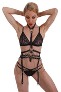 Natalie Leather Harness with chains - Amoreze
