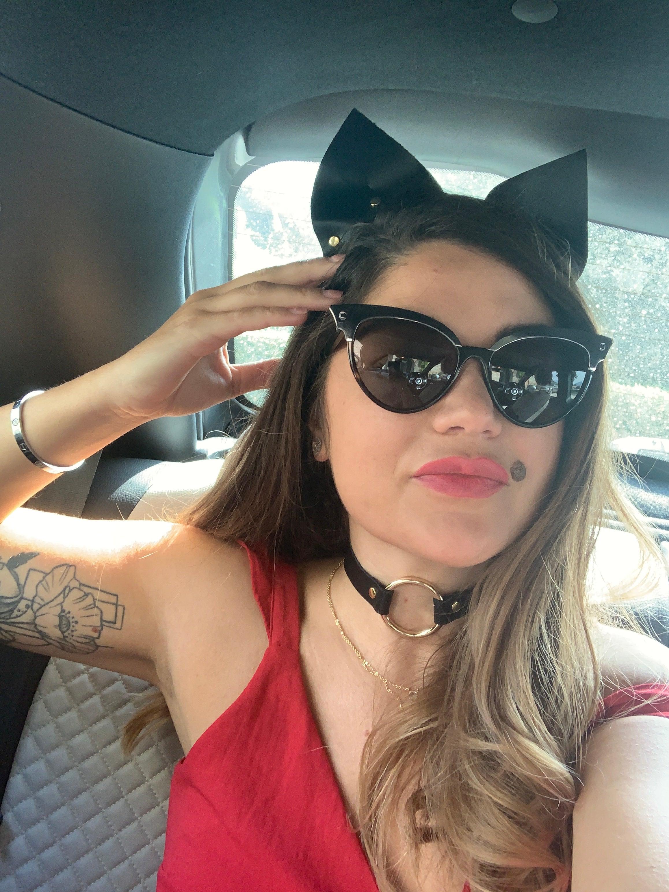 Halloween pack: leather choker + ears