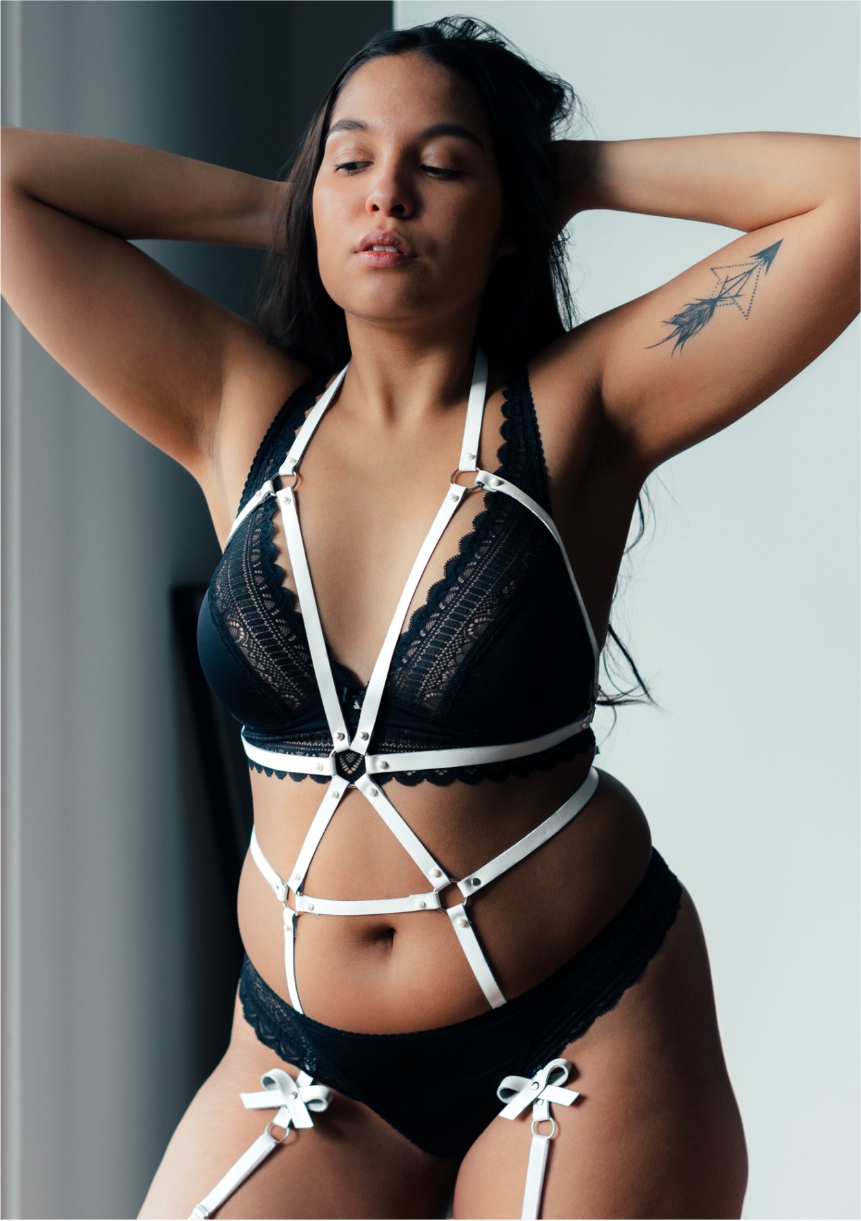  leather bra ,White lingerie ,harness frauen , Black bodysuits ,Harness lingerie 