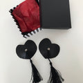 Heart shaped leather nipple pasties - Amoreze
