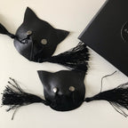Cat shaped leather nipple pasties - Amoreze