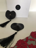 Heart shaped leather nipple pasties - Amoreze