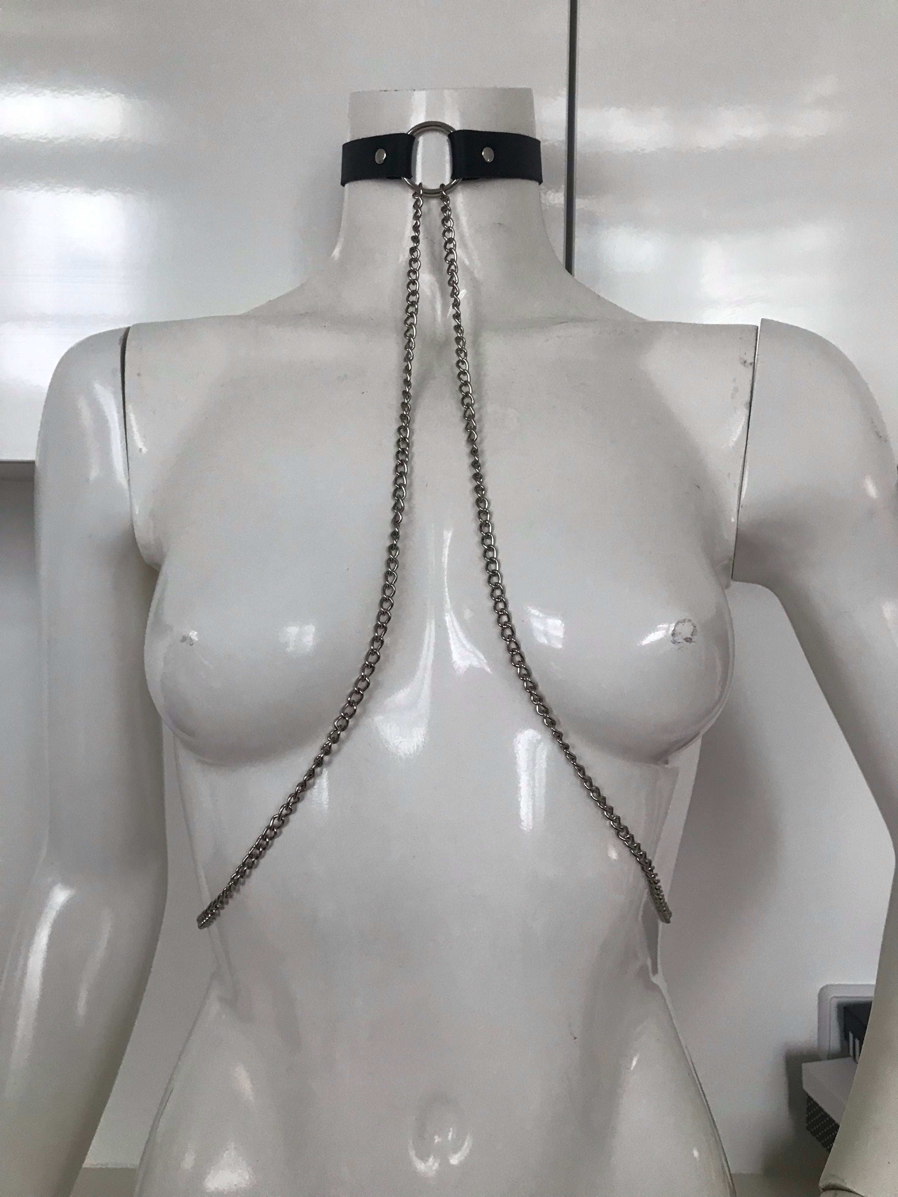 Alexia Leather Choker - Amoreze, Leather collar Leather choker necklace Gothic leather choker Leather choker with spikes Handmade leather choker 